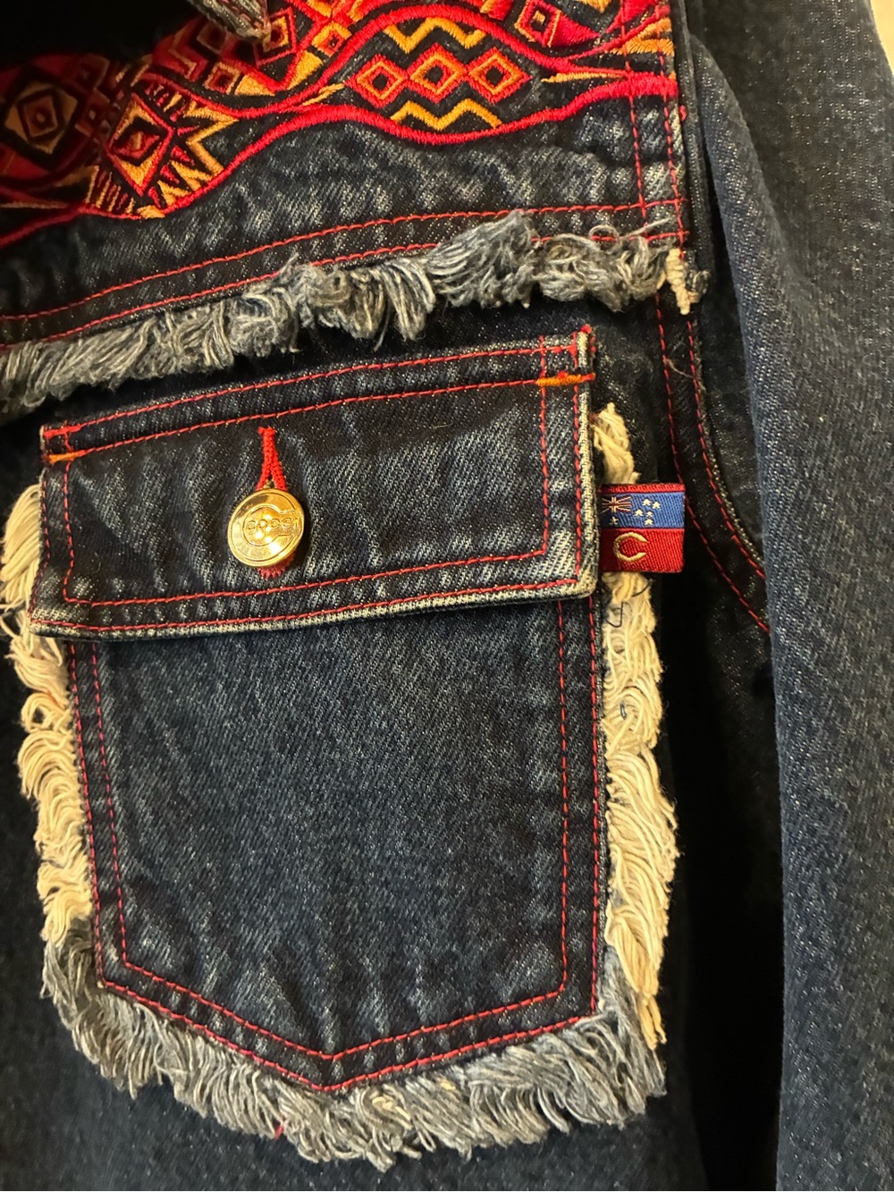 COOGI Dark Blue Denim 2-Piece Matching Set with Red Trim - Picture 5 of 10